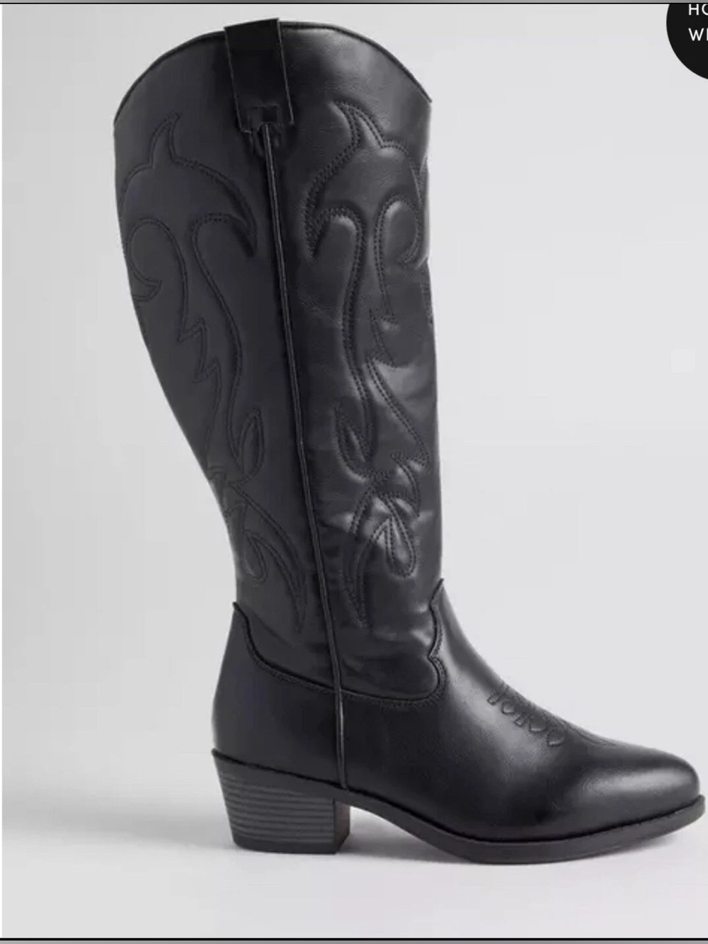 Torrid 8.5 WW Extra Wide Calf and Wide Width Western Faux Leather Knee Boots